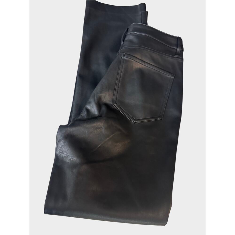 NWT Express 90s Slim Pants Womens 10L Black Faux Leather Super High Rise Classic - Picture 3 of 11